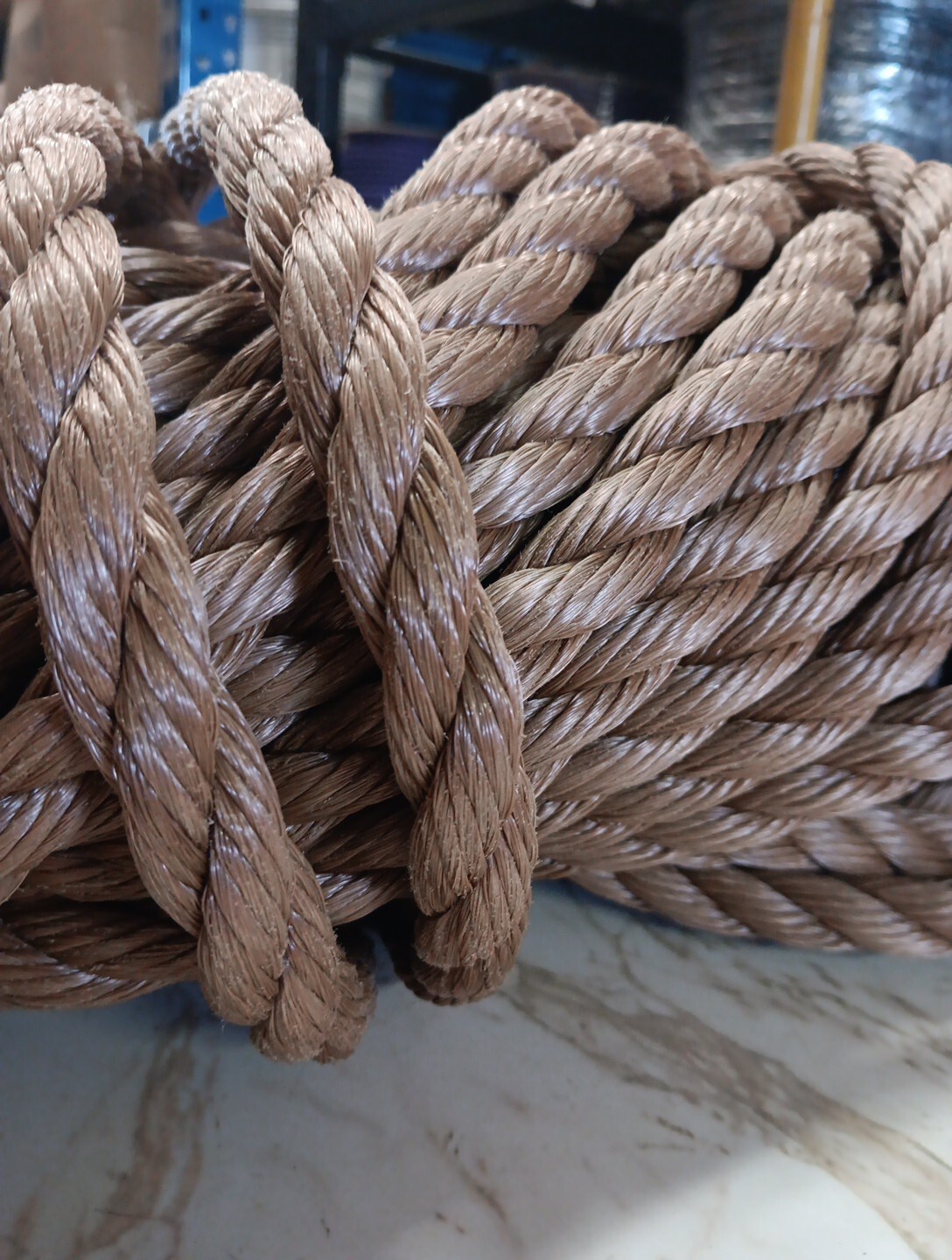 5/8″ x 200 ft. Twisted Polypropylene rope. High Quality. Light Brown . US Made