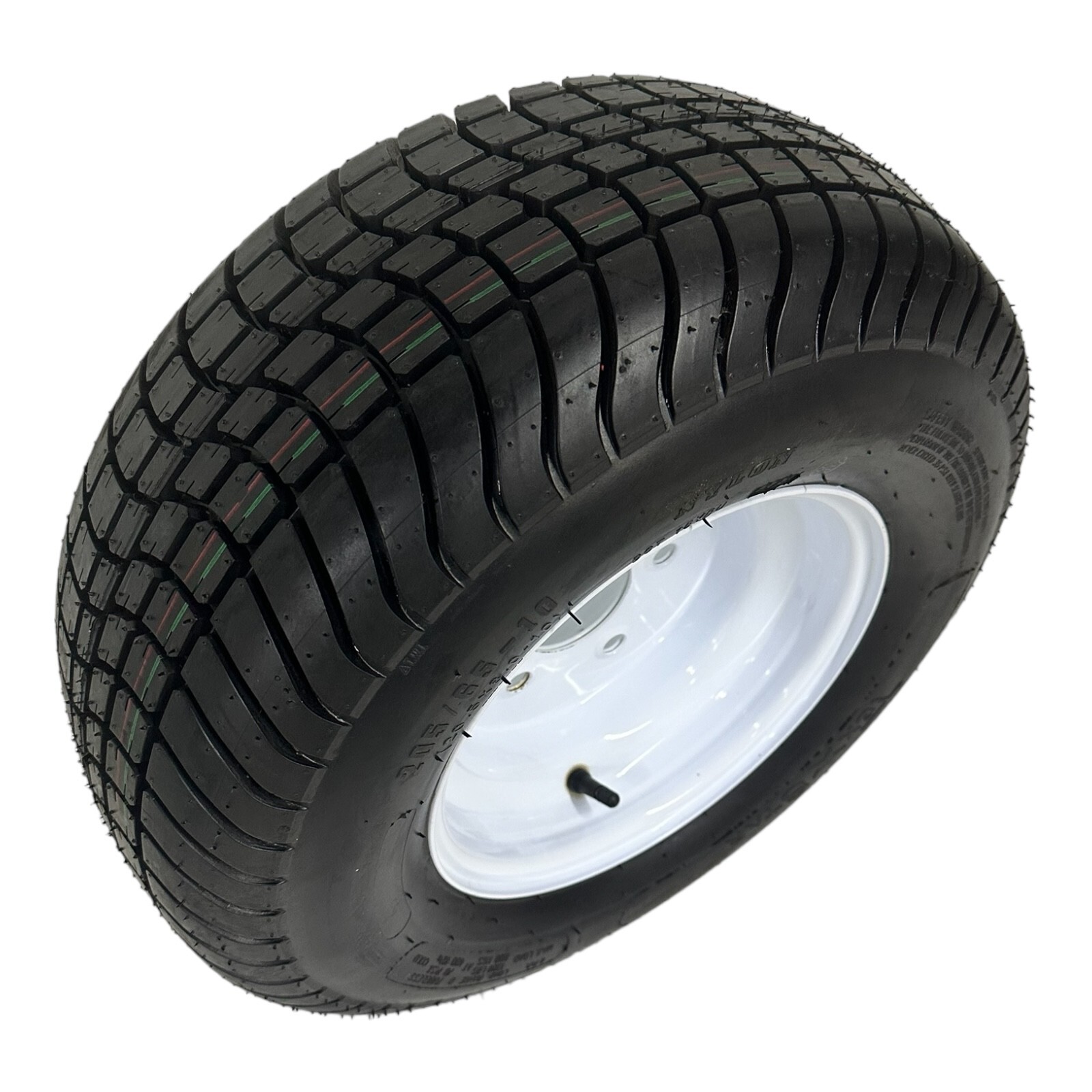 Trailer Tire on Rim 205/65-10 LRD Bias 20.5x8x10 on 5 Lug White Modular Wheel