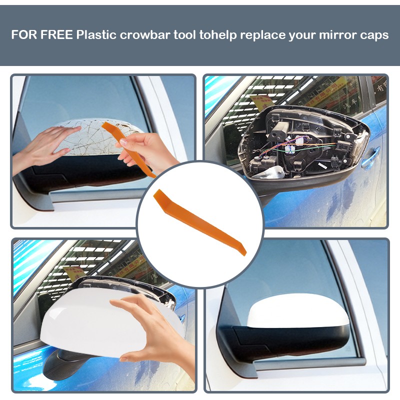 Summit White Side Mirror Covers Caps For 2007-2013 Chevy Silverado GMC Sierra