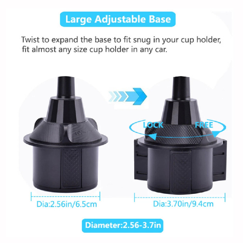 Car Cup Mount Holder Universal 360° Adjustable Phone Lock Stand For Cell Phone