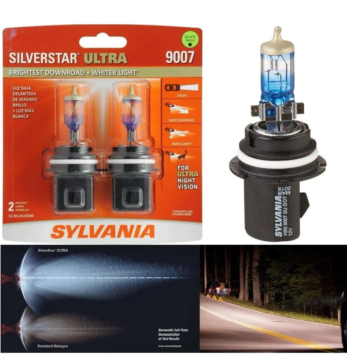 9007 Sylvania Silverstar Ultra Headlight Bulbs Twin Pack Bright BRAND NEW STOCK