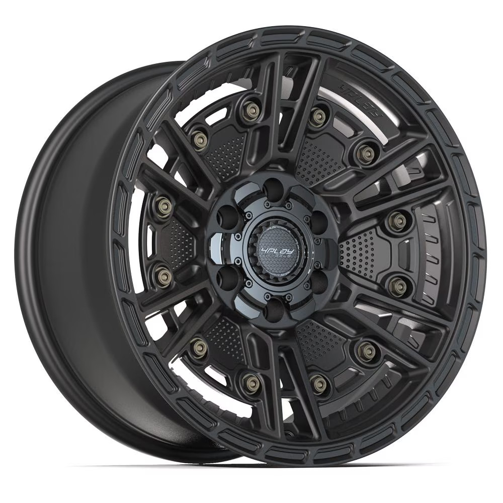Set(4) 4PLAY 4PS01 18×9 Satin Black Wheels & 275/65r18 A/T Tires 6×135 & 6×139.7
