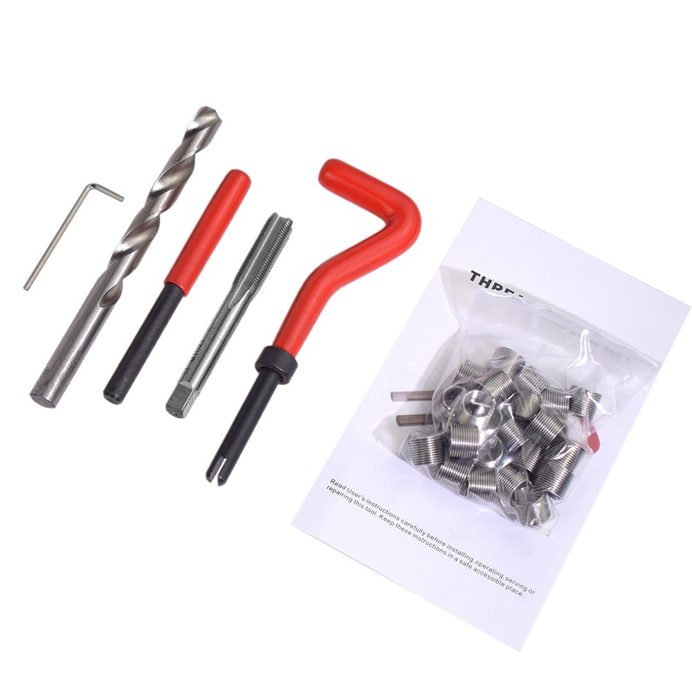 25-Piece M8x1.25 Thread Repair Kit with Stainless Steel Helicoil Inserts