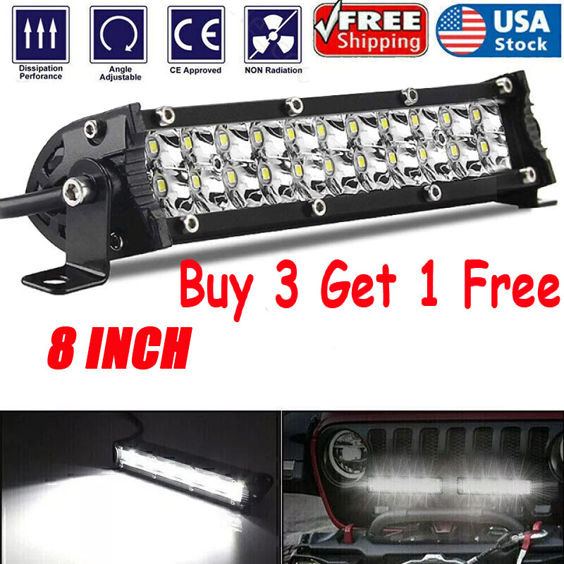 8″inch LED Work Light Bar Flood Spot Combo Fog Lamp Offroad Driving Truck 4WD