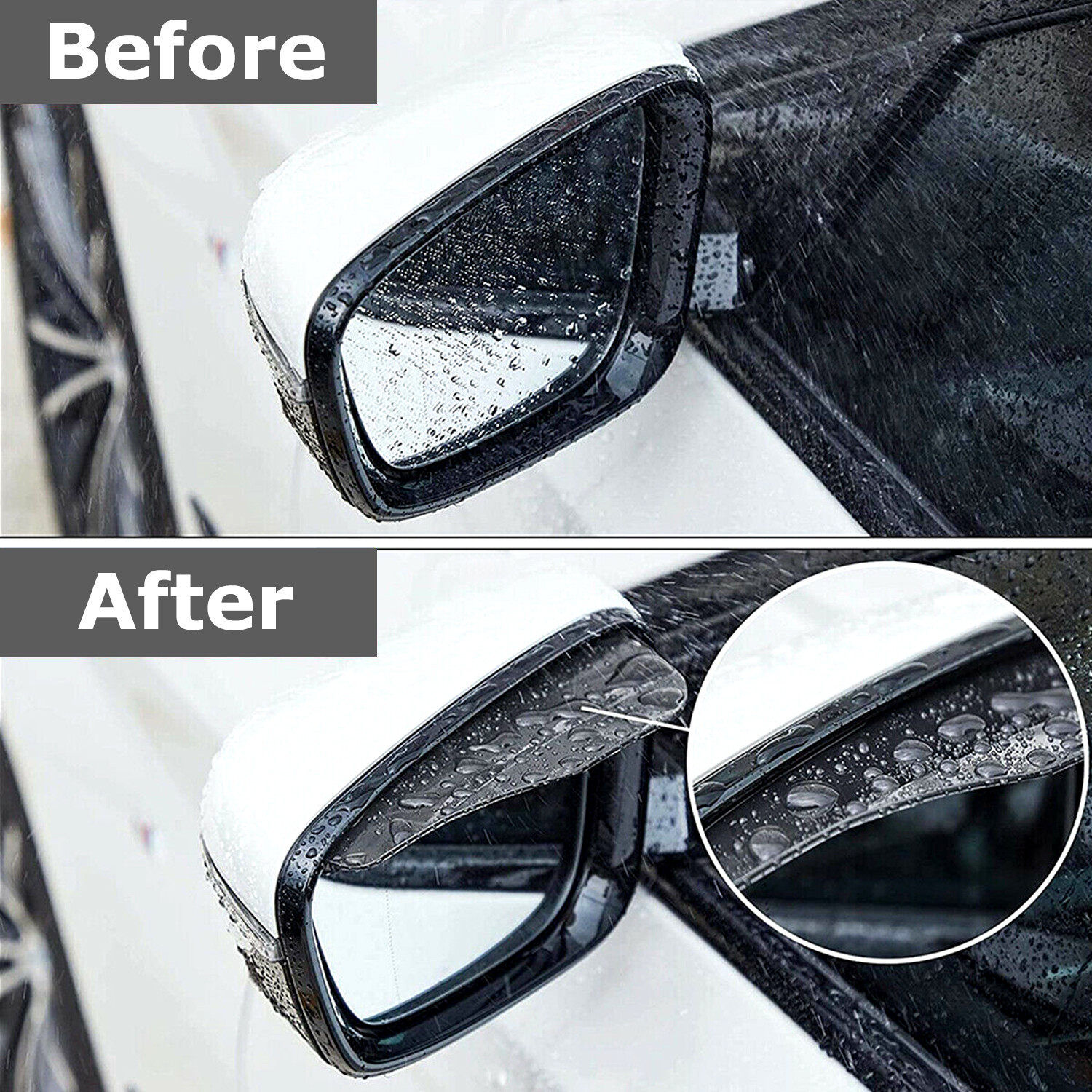 2PCS Car Rear View Side Mirror Rain Board Eyebrow Guard Sun Visor Accessories
