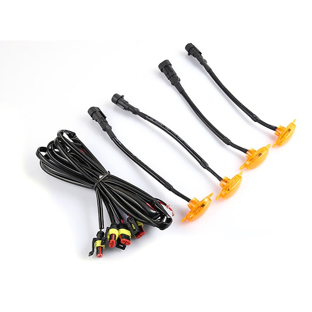 4pcs LED Amber Grille Lights Kit Universal For Ford Truck SUV SVT Raptor Style