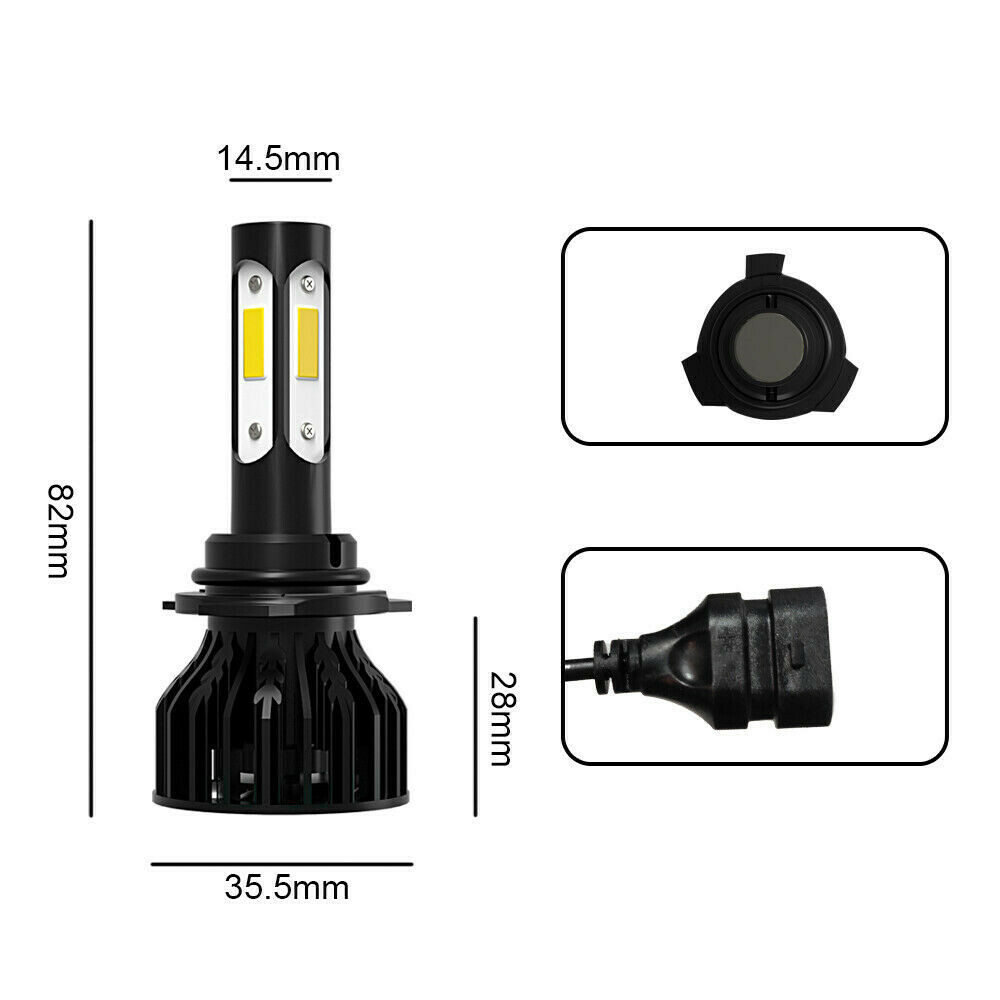 AUIMSOCO H11 LED Headlight Kit 6K Low Beam Bulbs Super White 30Days Free Return