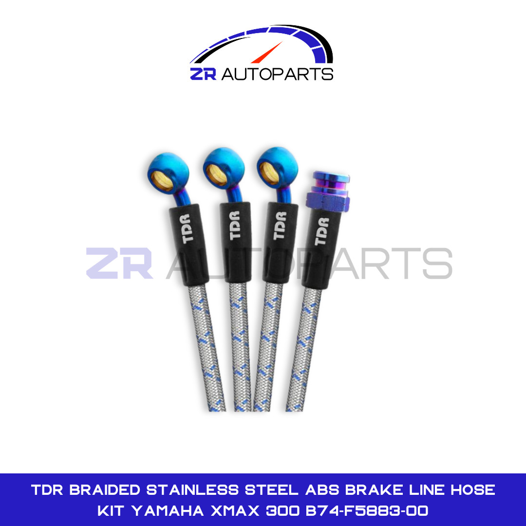TDR Braided Stainless Steel ABS Brake Line Hose Kit Yamaha XMAX 300 B74-F5883-00