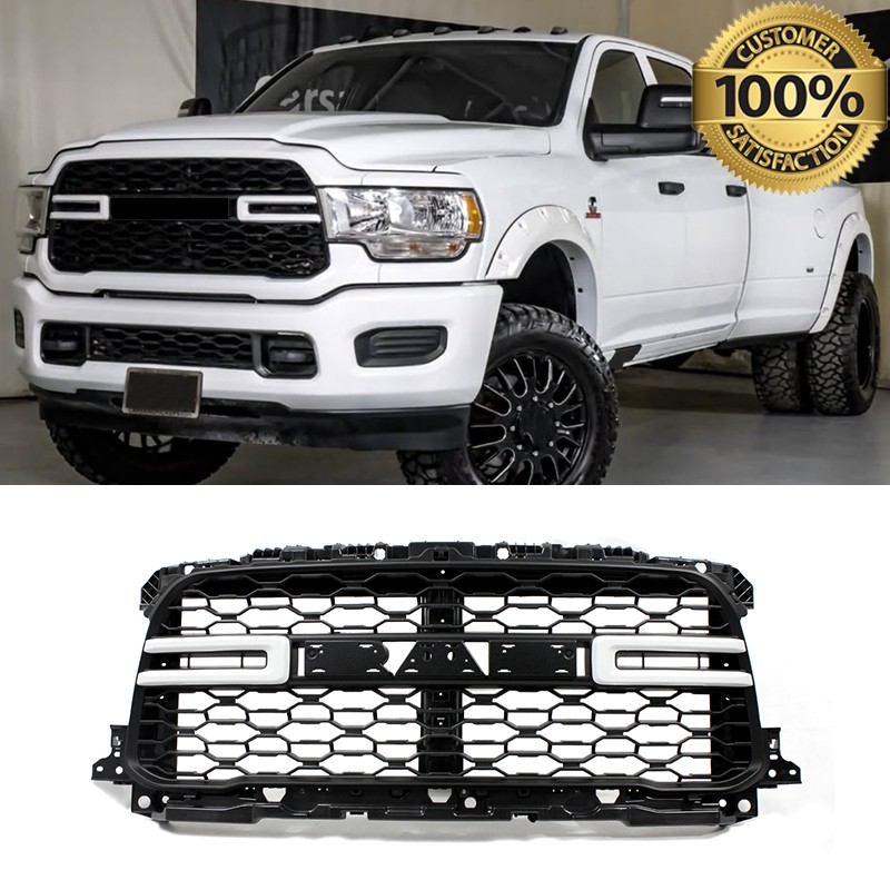 Bright White Front Bumper Grille For 2019-2024 Ram 2500 3500 Tradesman Limited