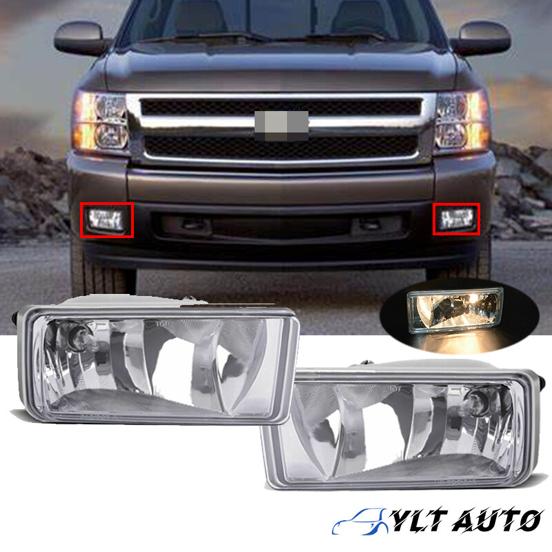Fit 2007-2015 Chevy Silverado 1500 2500 Front Bumper Fog Lights Lamps Pair 07-15