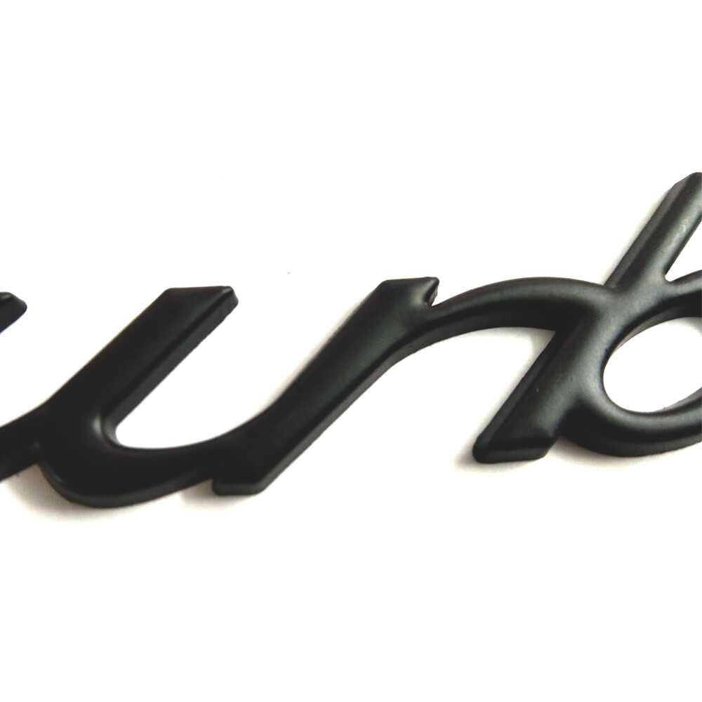 5″ Matte Black Metal Turbo Letter Rear Trunk Tailgate Emblem Badge For Porsche