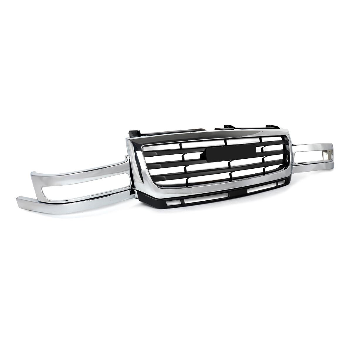 For GMC Sierra 2500/3500 HD 2003-2007 Front Upper Grille Black w/Chrome Shell