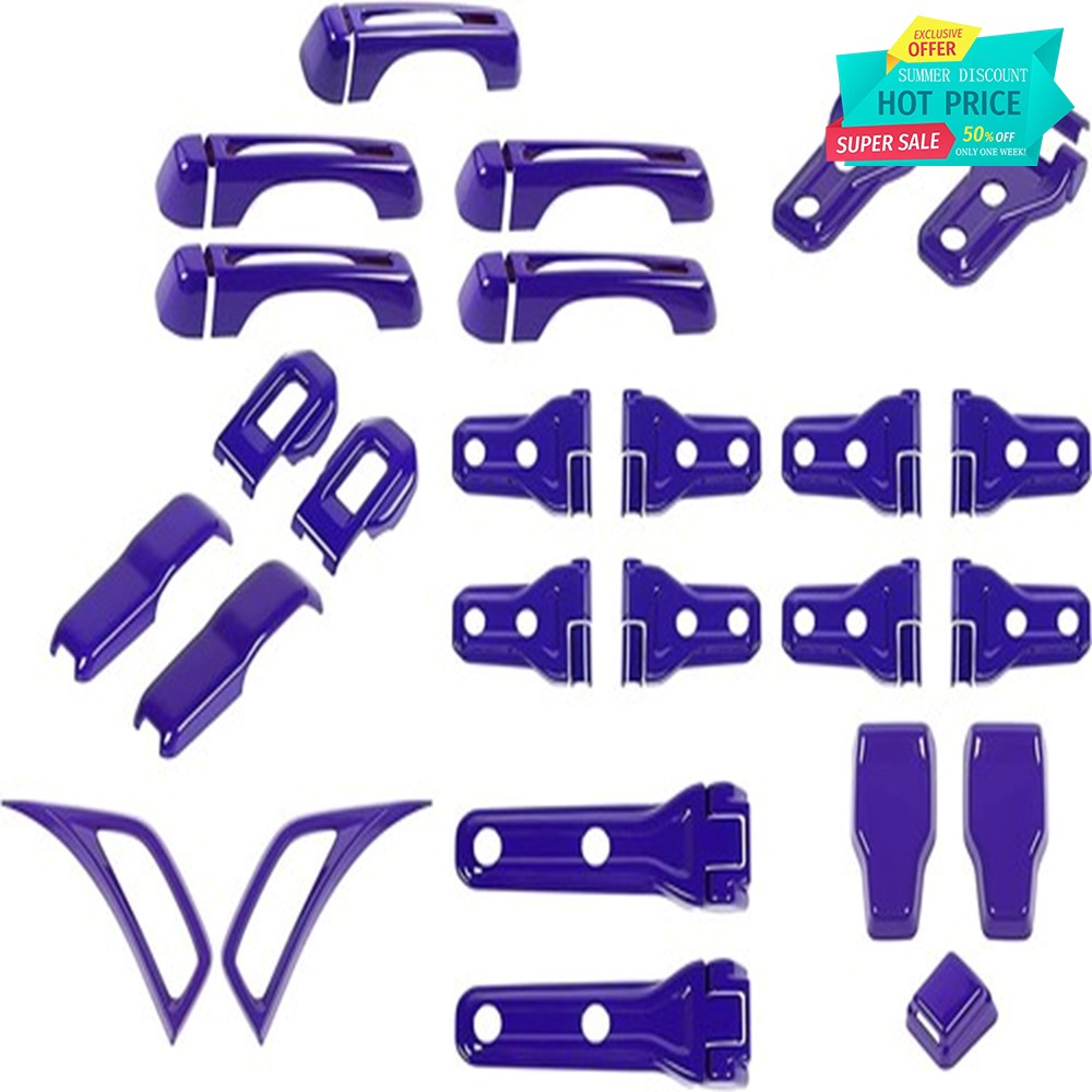 43x Full Set Exterior Door Hinge Cover Trim Kits For Wrangler JL 2018+ Purple