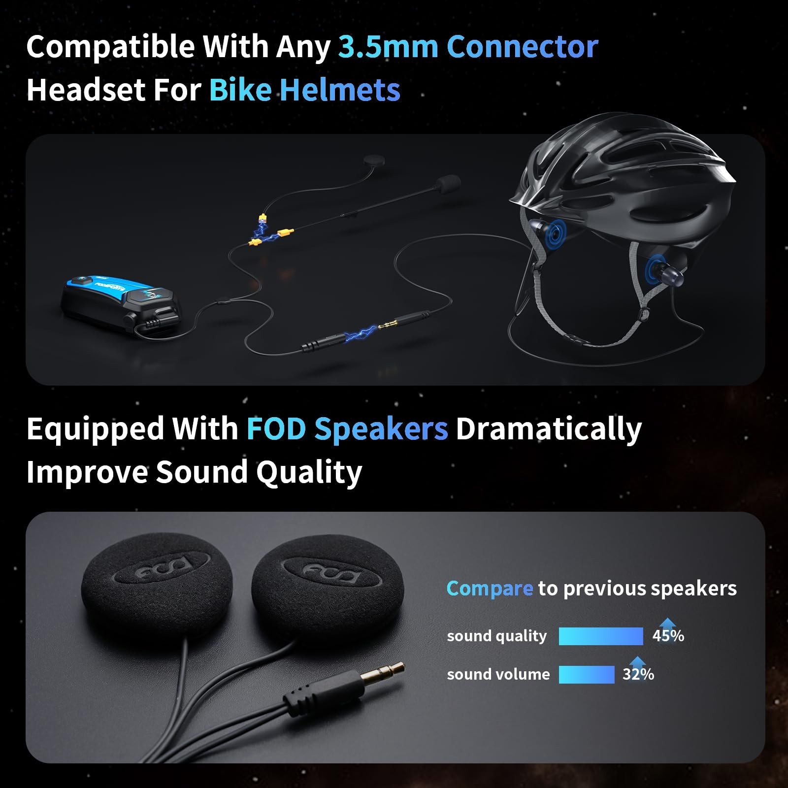 FODSPORTS M1-S Plus Motorcycle Bluetooth Headset with Music Sharing, One-Clic…