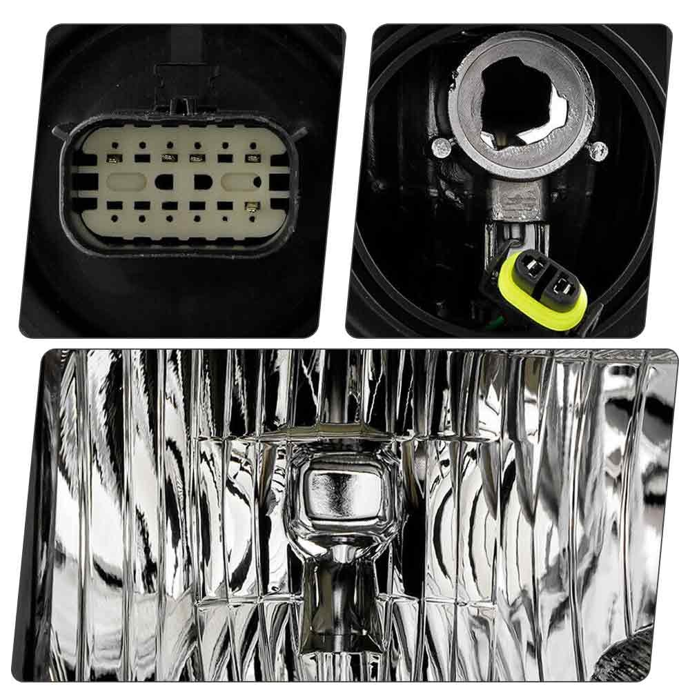 Halogen Headlight For 2022-2024 Chevy Silverado 1500 Black Trim Left+Right Pair