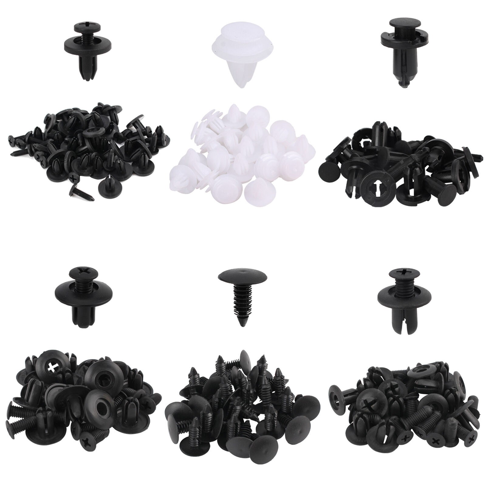 100Pcs Car Garage Body Trim Clips Universal Auto Rivet Fasteners Expansion Screw