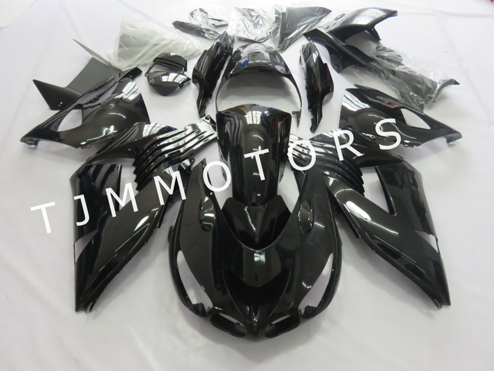 For Ninja ZX-14 2006-2011 Gloss Black ABS Injection Mold Bodywork Fairing Kit