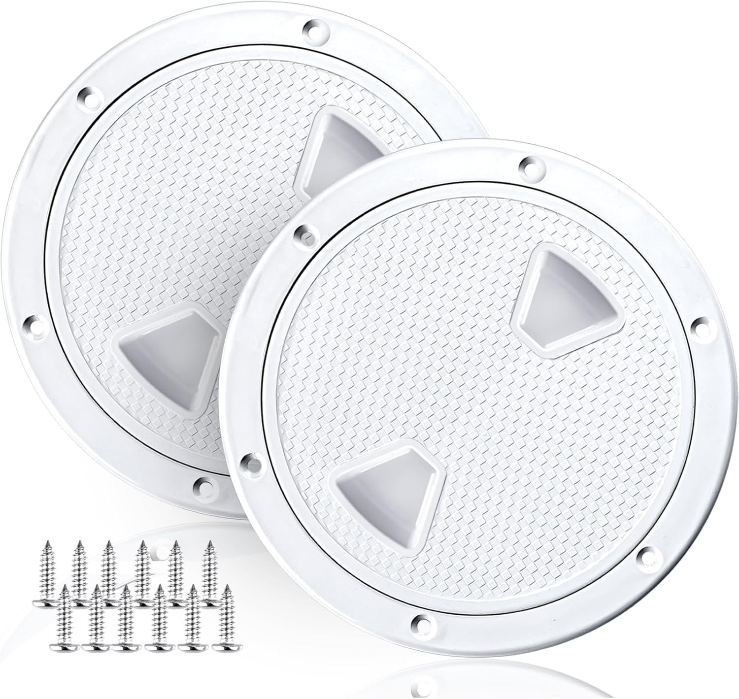 2pcs Boat Round Hatch Cover White 4″ 6″ 8″ Round Inspection Deck Hatch
