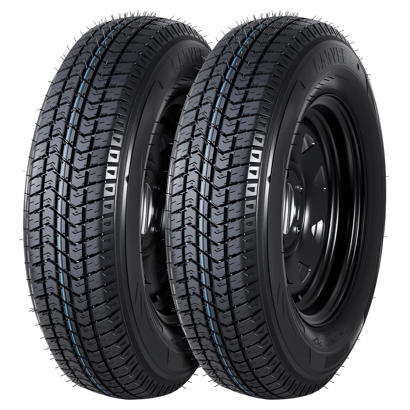 2-Pack Trailer Tire On Rim ST175/80D13 Trailer Tires and Wheels 5 Lug on 4.5 in