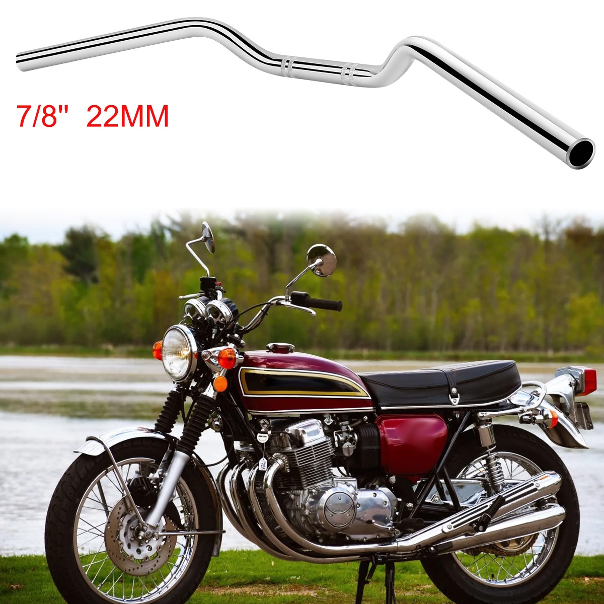 Motorcycle 7/8″ 22mm Handlebar Drag Bar Chrome For Honda CB 750 550 500 350250
