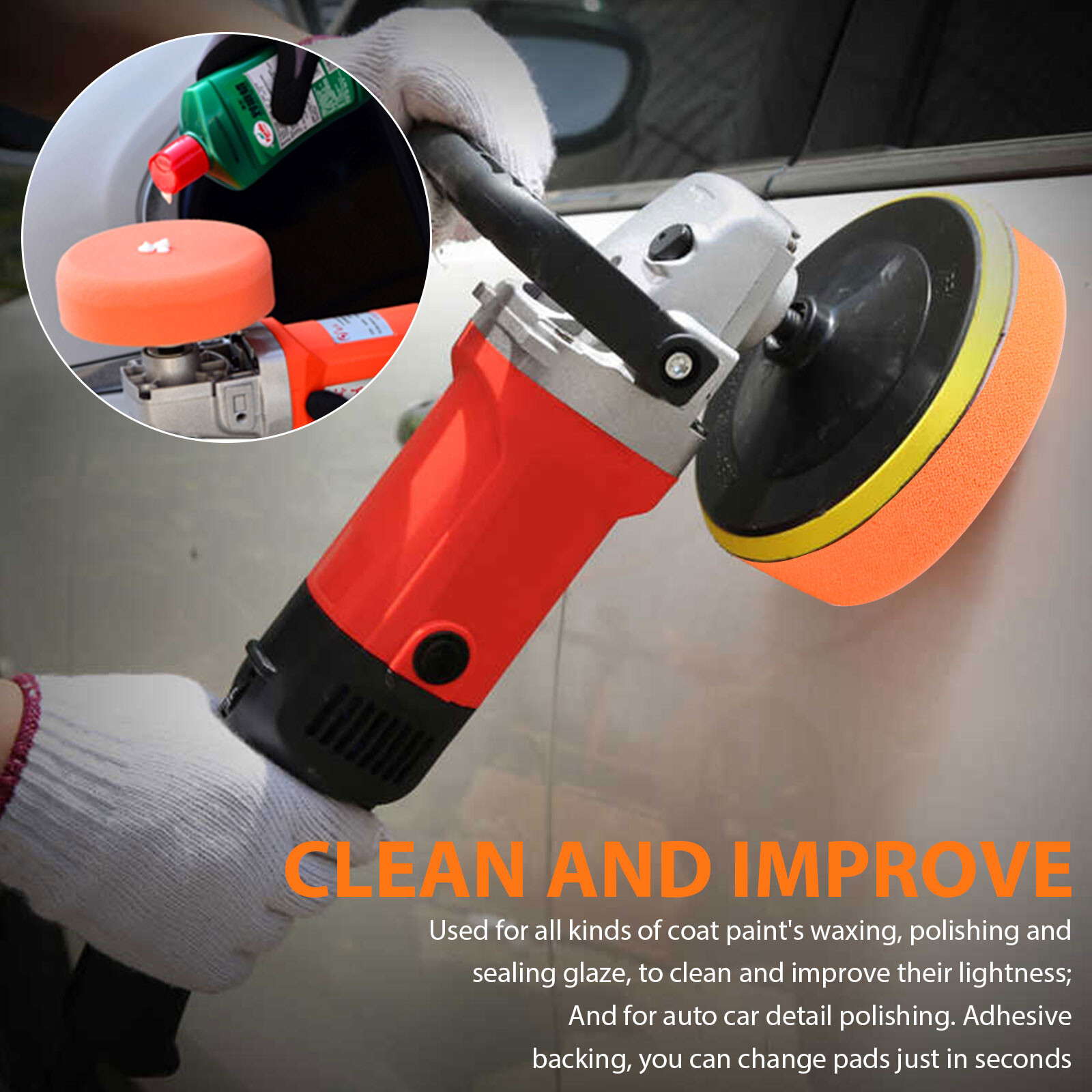 Car Wash Brush Hard Bristle Drill Auto Scrubber Detailing Cleaning Tool Nylon