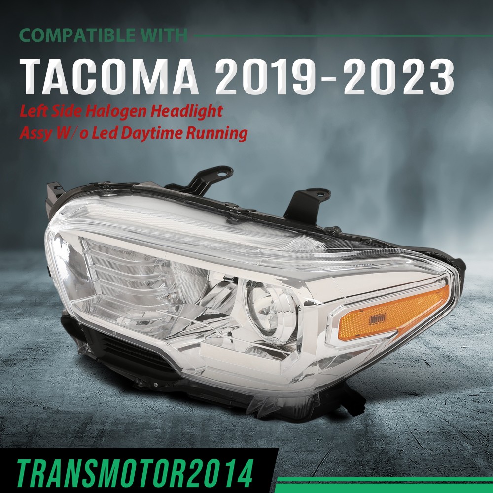 Fit For 2016-2023 Toyota Tacoma Halogen Headlight w/o LED DRL Left Driver Side