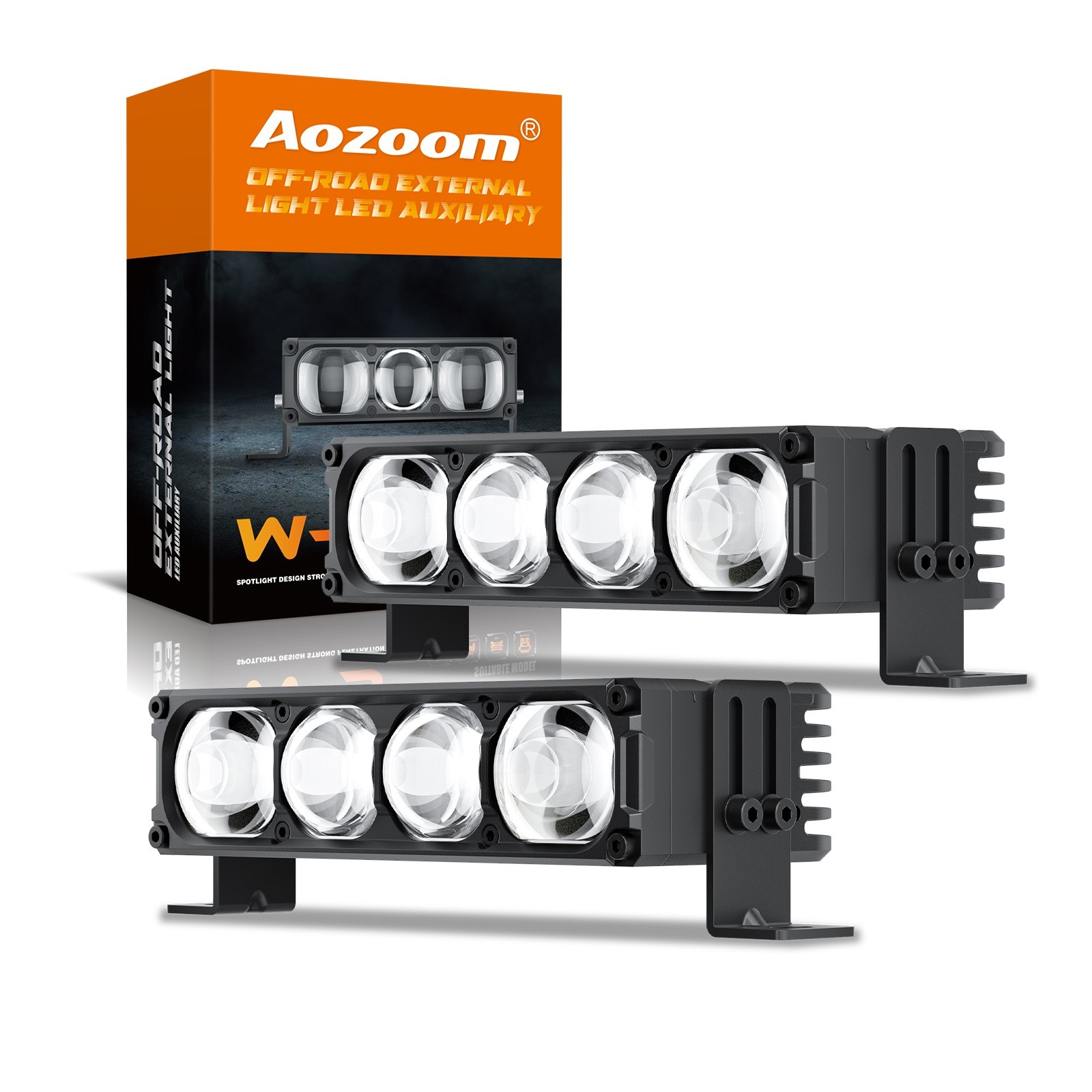 Aozoom W7 Off-Road Auxiliary LED External Light Dual-Beams 6000K White spotlight