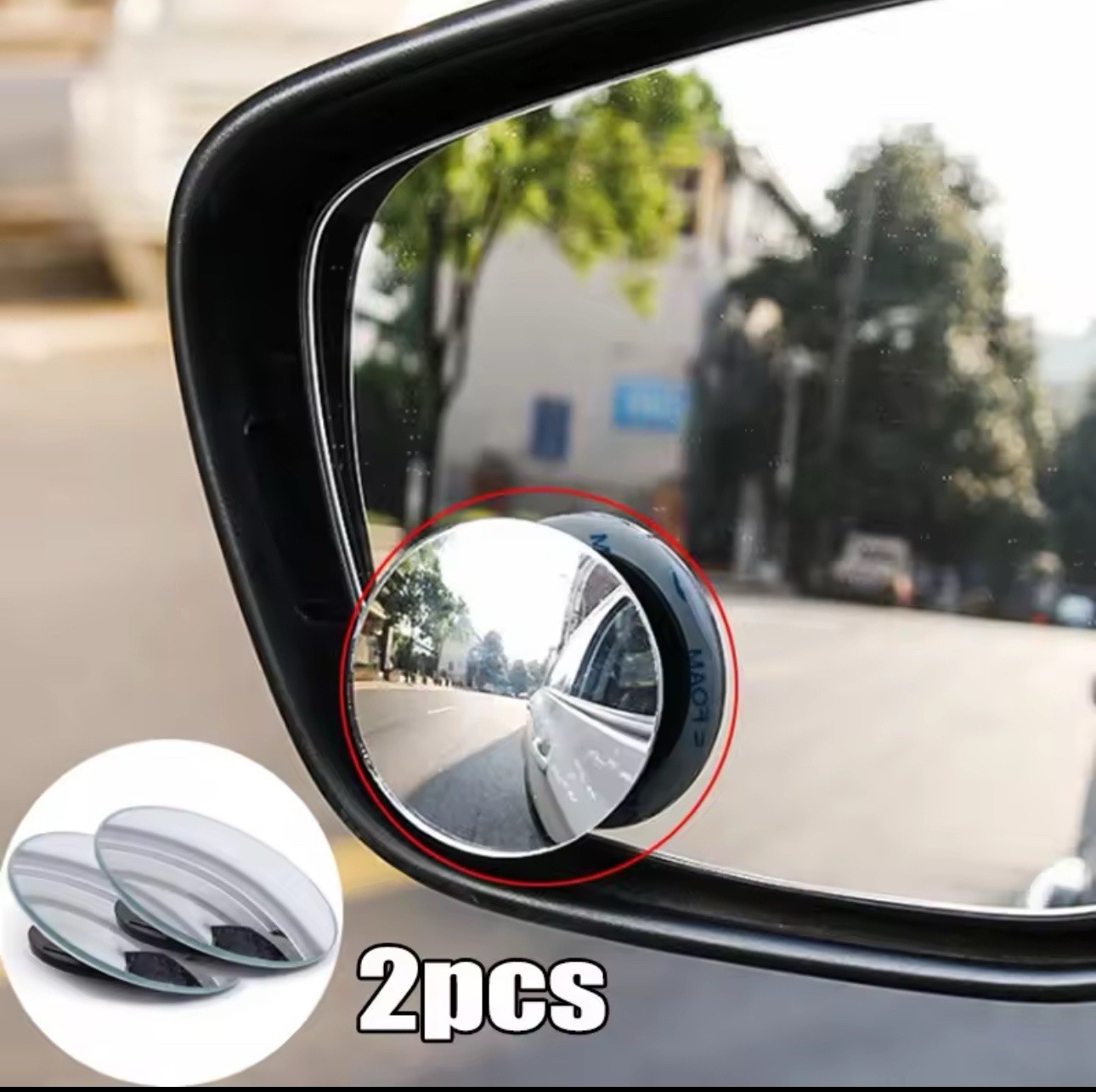 Blind Spot Mirrors 2 Pack Round Convex Car Side Mirror Stick On Wide View