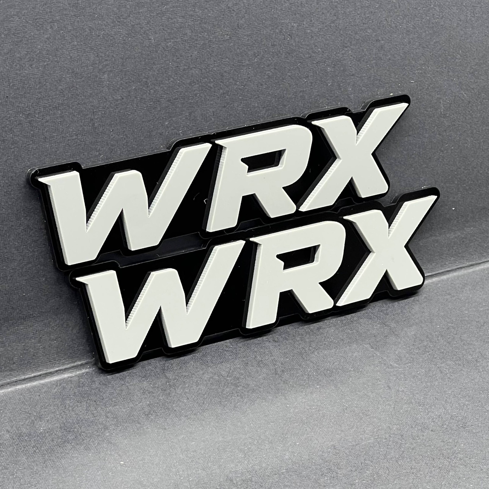 2PCS WRX Emblems – Custom 3D Acrylic Multicolor Fender & Trunk Badges