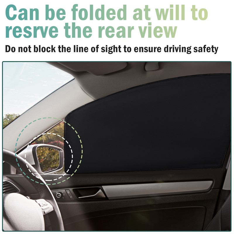 4PCS Car Sun Shade Curtains – 100% UV Protection Privacy Curtain Black
