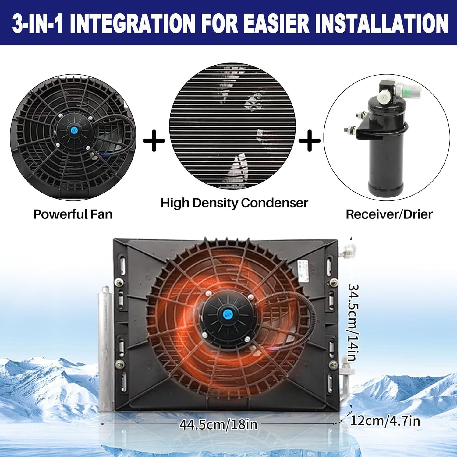 US 12V Underdash Electric Air Conditioner Only Cool AC Unit for Car Van
