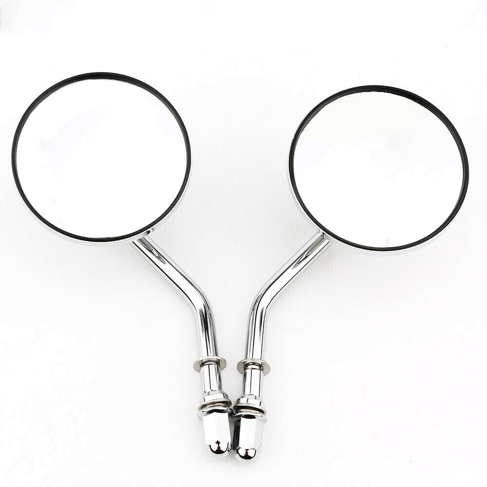 Chrome Round Motorcycle Rearview Mirrors For Harley Softail Dyna Bobber Chopper