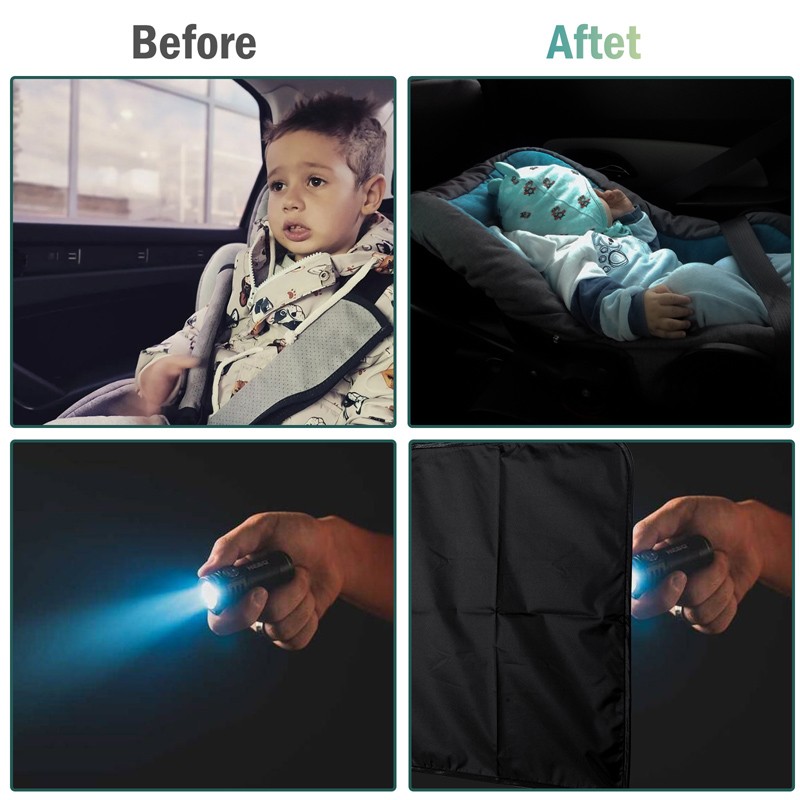 4PCS Car Sun Shade Curtains – 100% UV Protection Privacy Curtain Black