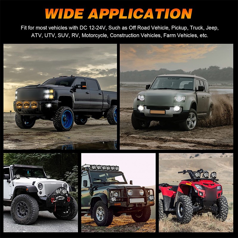 22inch LED Light Bar Spot Flood Combo +4″ Pods Offroad For Jeep Truck SUV+Wiring