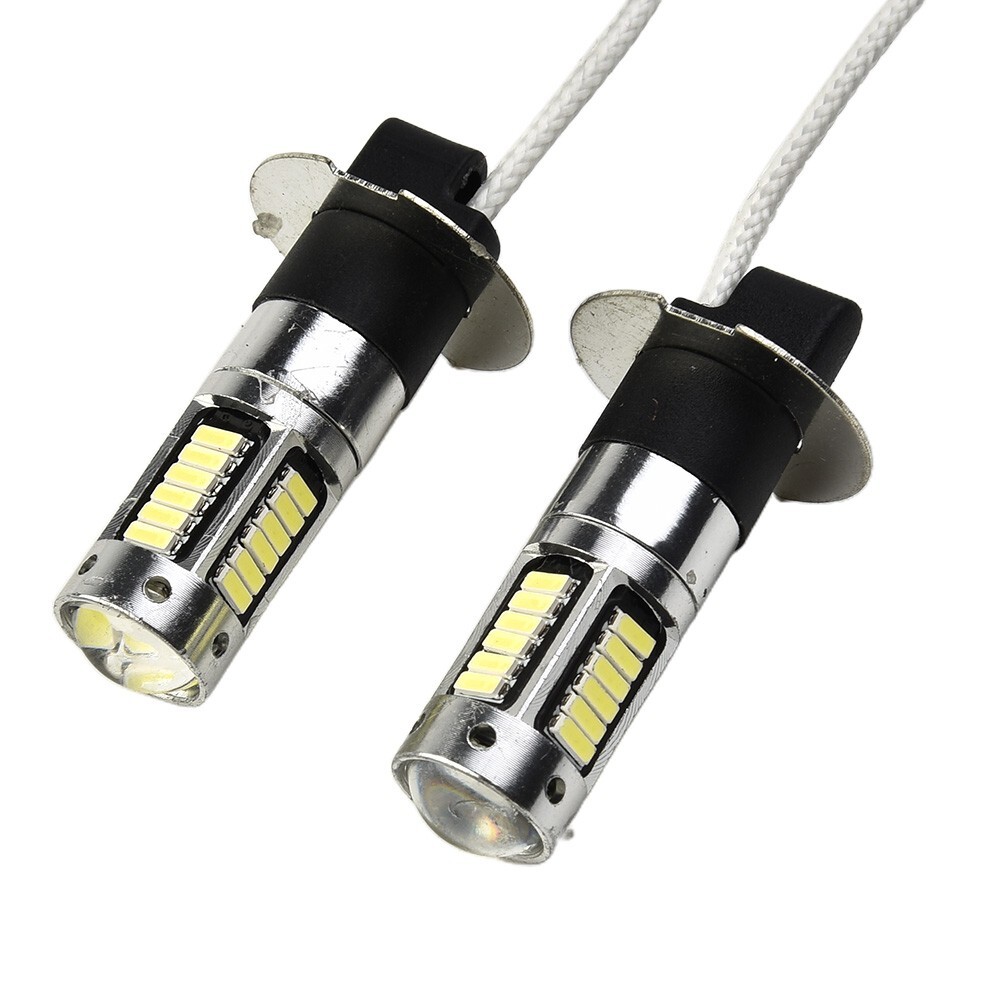 2pc H3 LED Fog Light Bulb Conversion Kit Super Bright Canbus 6000K White 100W