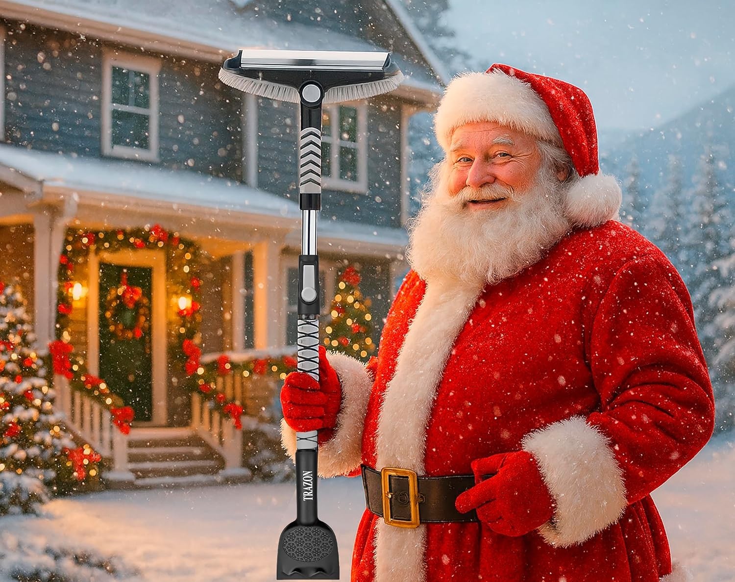 Effortless 42.4” Extendable Snow Brush & Ice Scraper for Safe Winter Driving