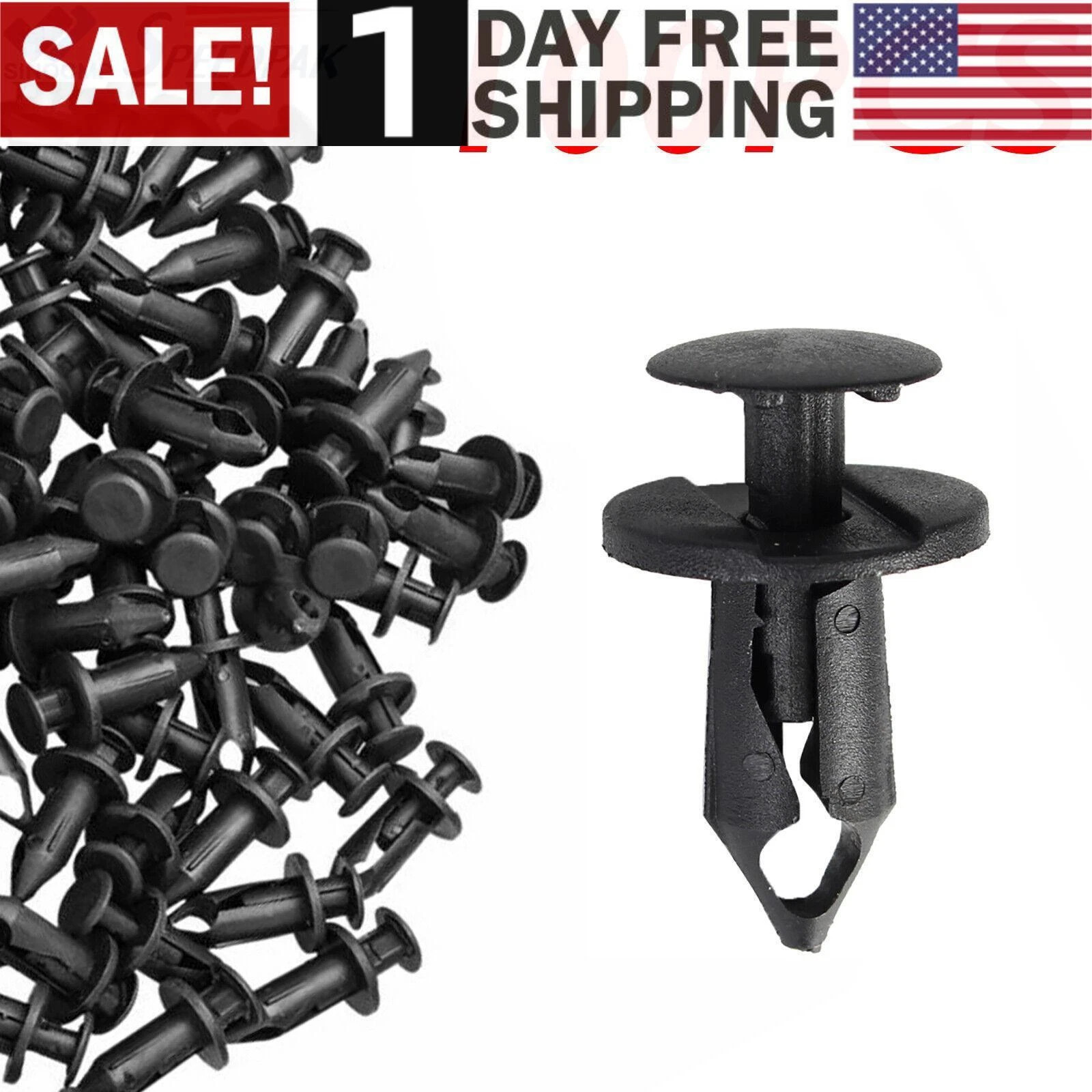 NEW 100x 8mm Bumper Clips Auto Car Hole Plastic Rivets Fastener Fender Push Pin