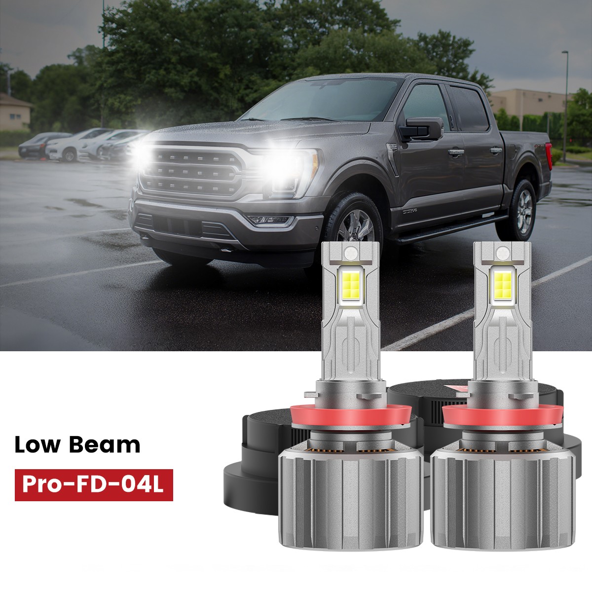 LASFIT LED Headlight Bulb Low Beam for Ford F-150 2018-2023 Bright 11000LM 6000K