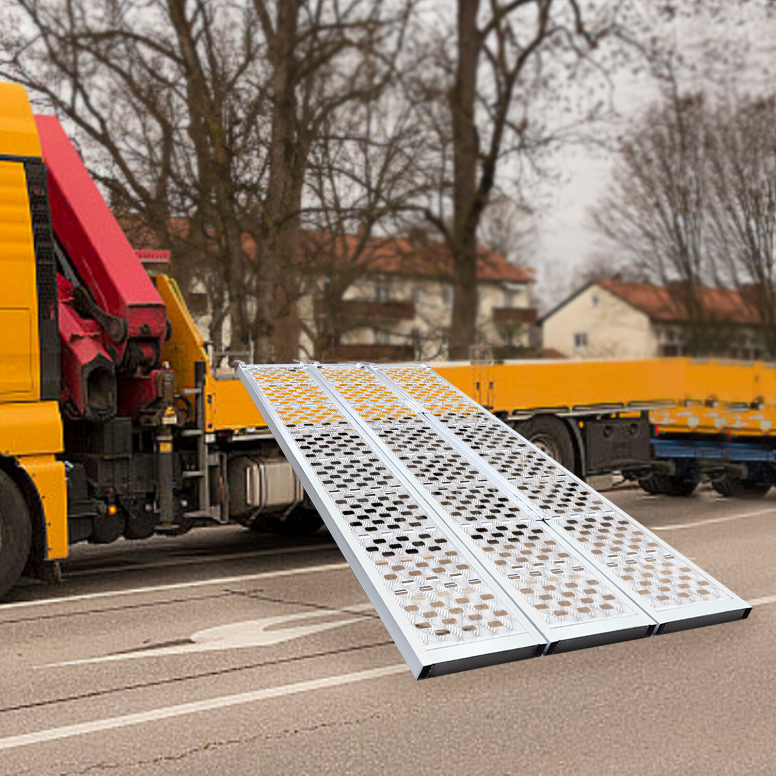 Aluminum Loading Ramp Folding Trailer Ramp For Motorcycle ATV UTV Trucks 1500LBs