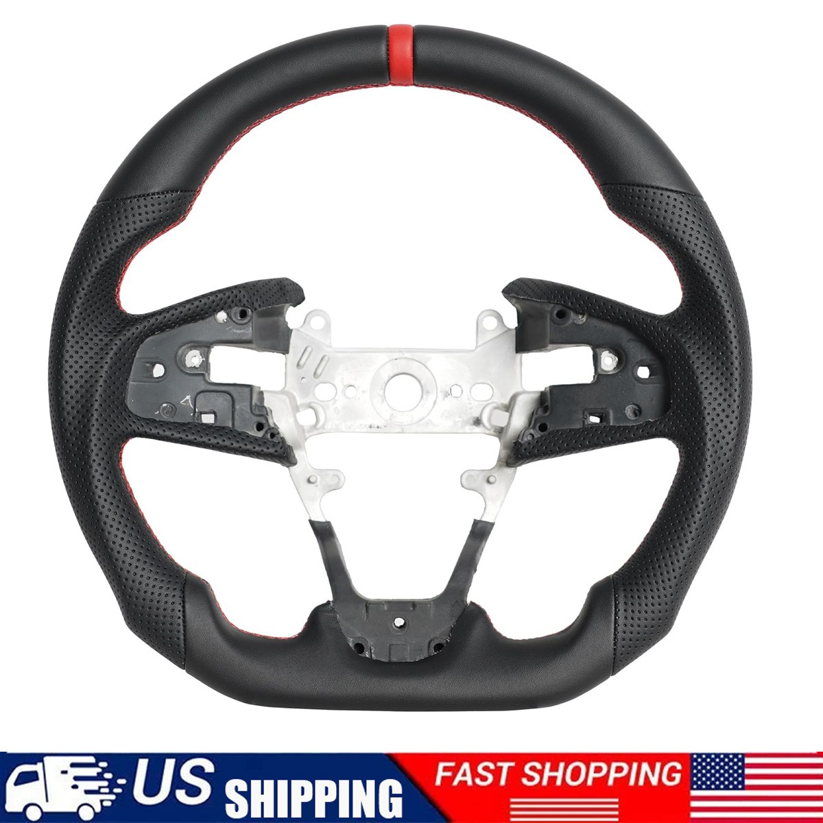 Sports Leather Steering Wheel For 2016-2020 HONDA CIVIC Gen 10th FC/FK Type R