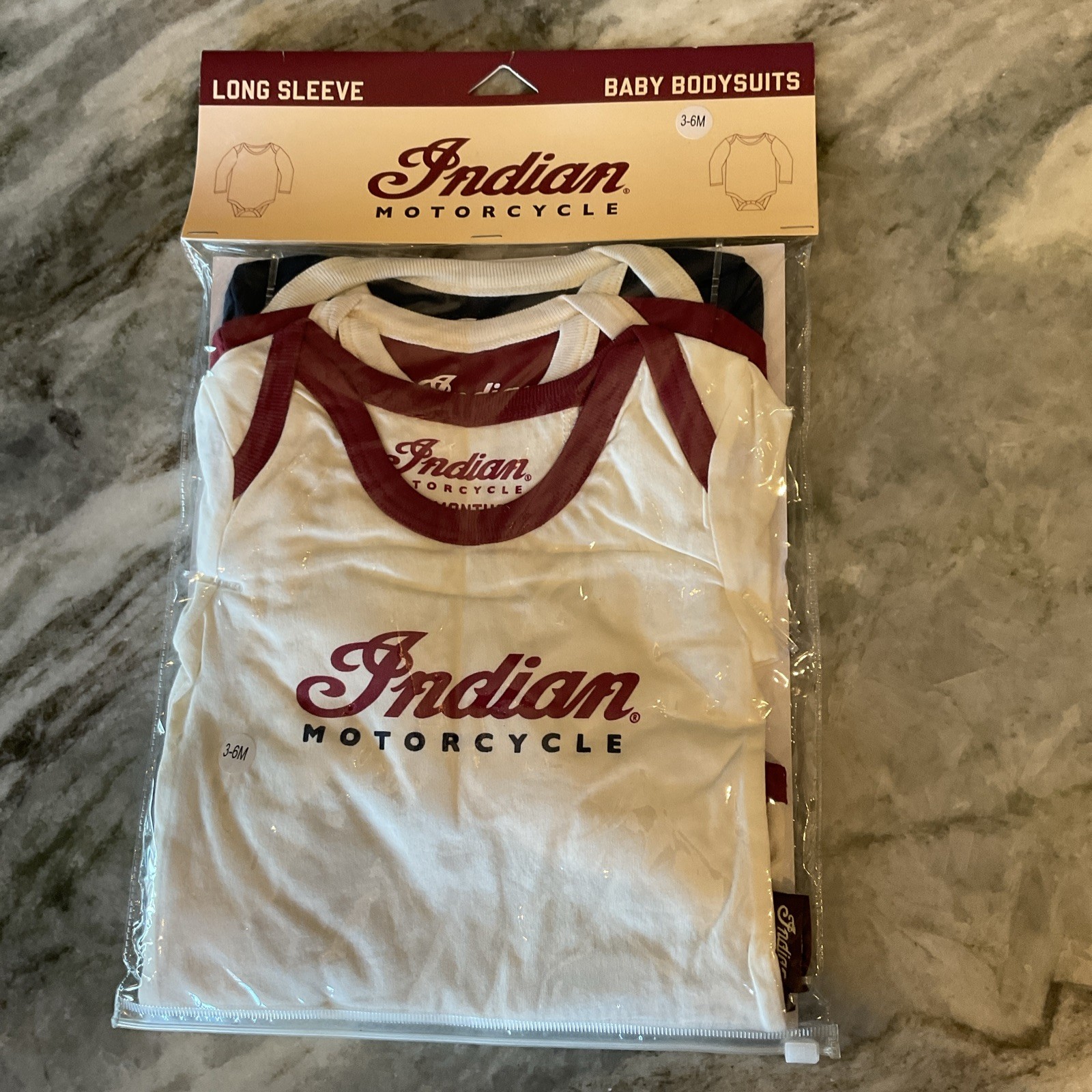 Indian Motorcycle Long Sleeve Onesies NEW 3 Pk 3-6 Months #P286880102 113/114