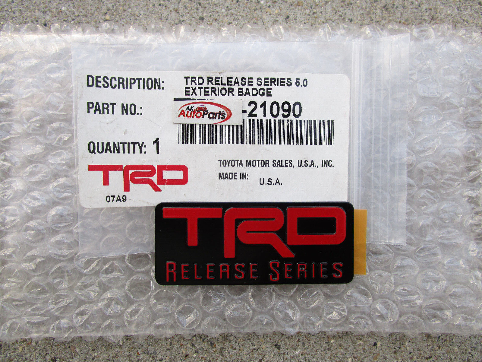 FITS: 2009 SCION TC TAILGATE TRD RELEASE SERIES EMBLEM BADGE OEM BRAND NEW
