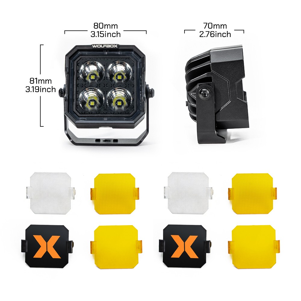 WOLFBOX NomadRover 3″ Off-Road LED Pod Lights IP69K 42W 4890 LM DRIVING LIGHTS