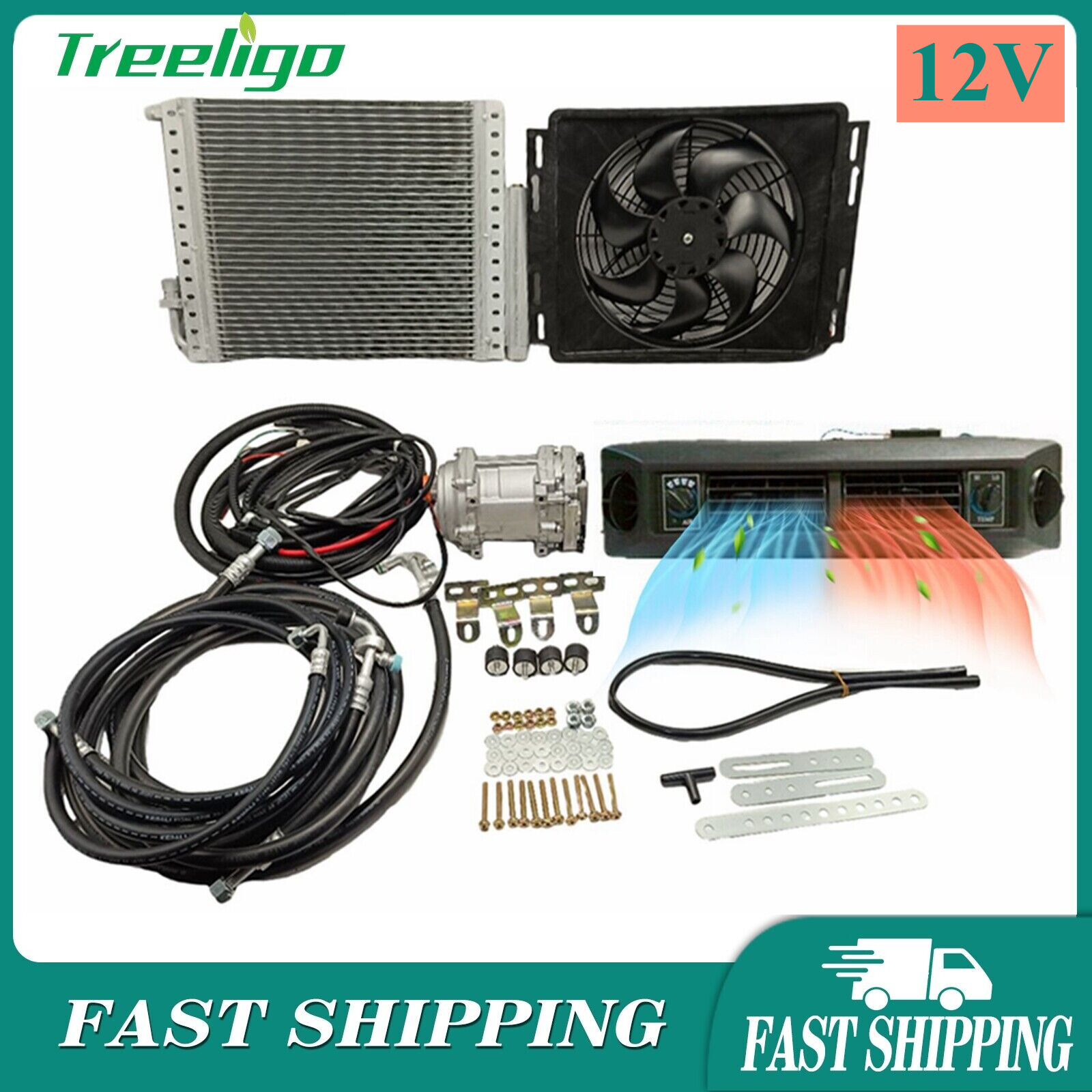 DC12V Cool&Heater Underdash Electric Air Conditioner Auto Universal Car A/C Kit