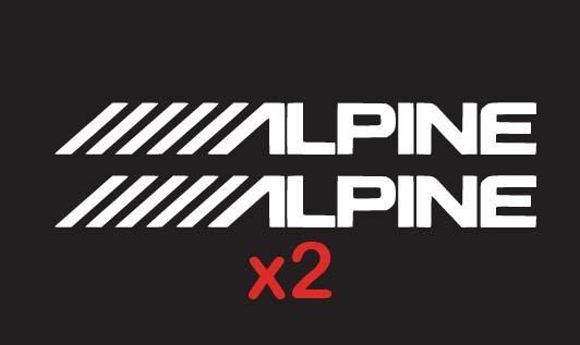 ALPINE (2) 8″ Decals Stickers Car Audio Speakers Stereo Amplifier sounds