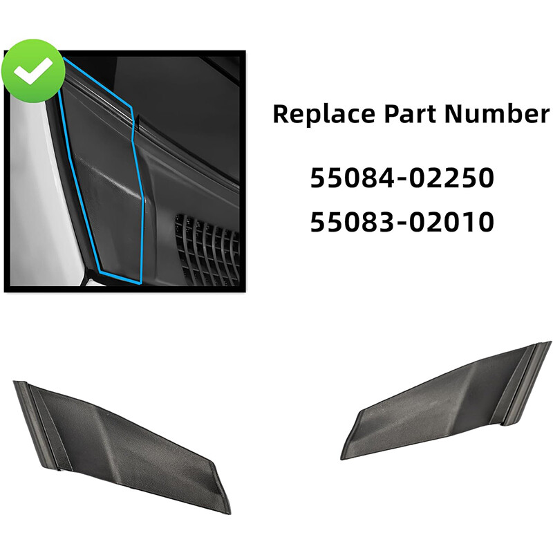 1 Pair Front Windshield Wiper Side Cowl Cover Trim For 2014-2019 Toyota Corolla