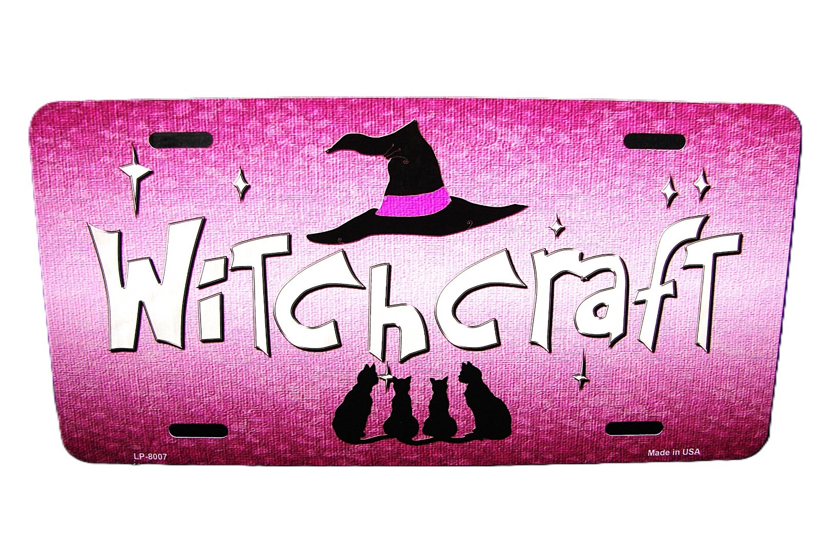 THE WITCH WITCHCRAFT METAL CAR NOVELTY LICENSE PLATE AUTO TAG