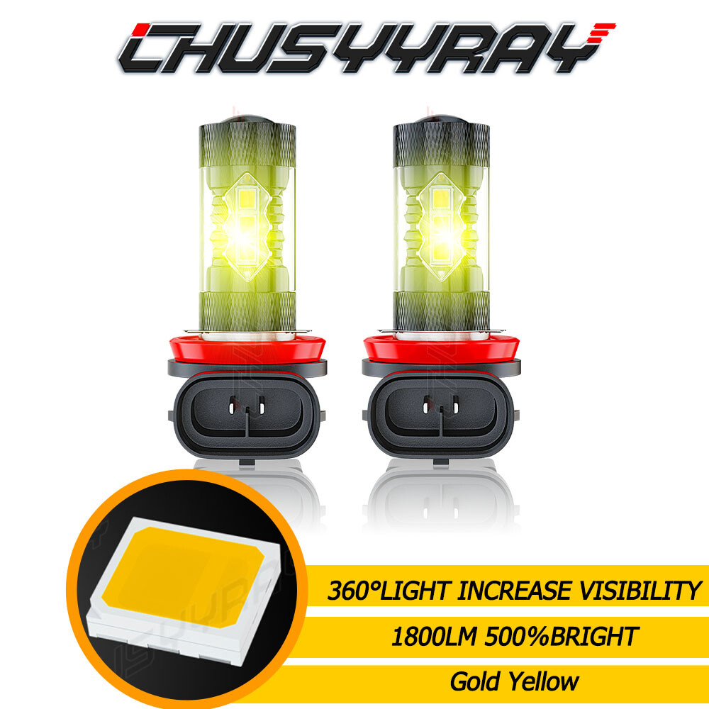 4Pcs 1600LM 120W LED Fog Lights Bulbs Golden Yellow For Nissan 2016 2017 Maxima