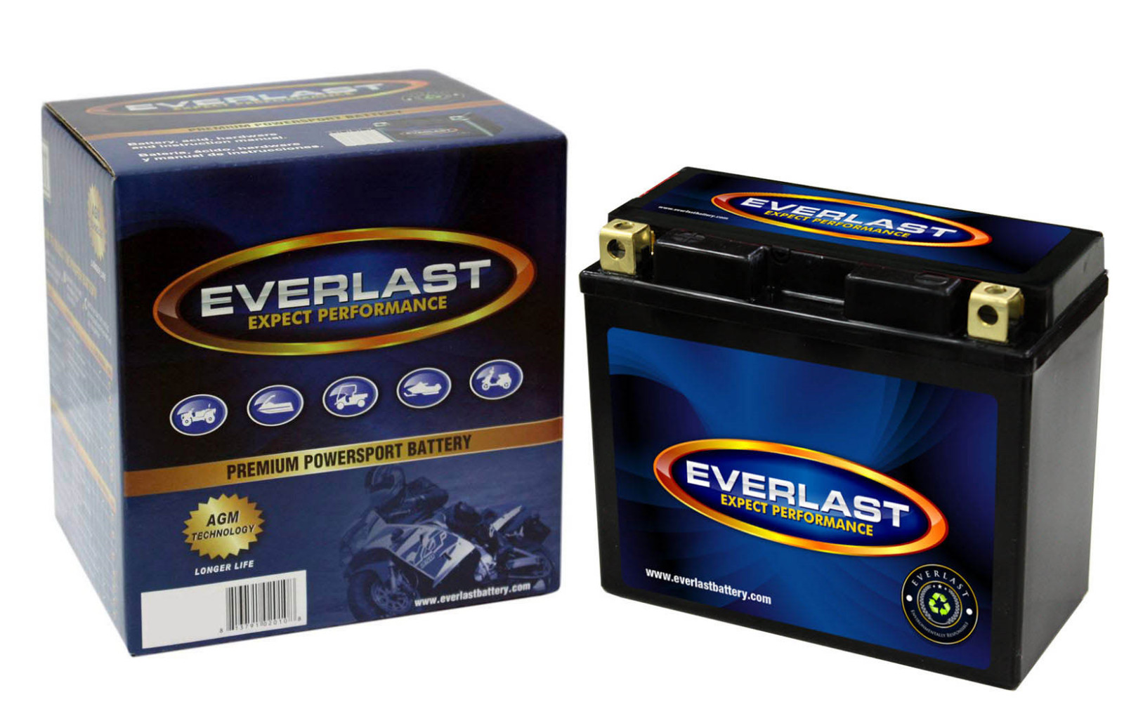 EVERLAST CTX12-BS – 12V AGM Sealed Maintenance-Free Battery with Acid Pack
