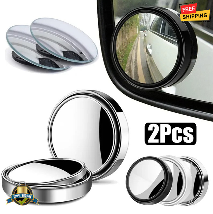 2pcs 360° Blind Spot Mirror Round Wide Angle Rearview Car Safety Accessory